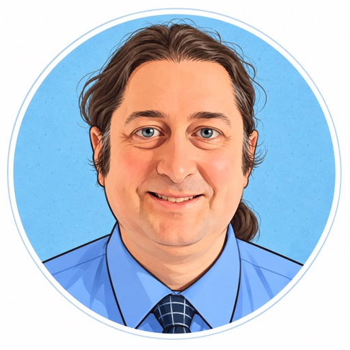 Cartoon portrait of Joe Dale