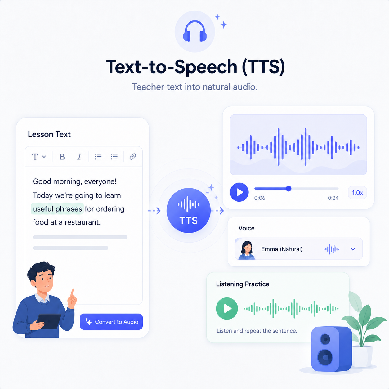 Text-to-Speech (TTS) in LingoLesson